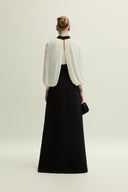 Delina Dress Tuxedo Cape Silhouette Gown for women, from JENNY K TRAN, The Viet Concept 