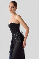 Charm Ombre Crystal-Embellished Corset Satin Organza Maxi Dress for women, from DANG PHONG DESIGNER, The Viet Concept