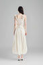 Custard Asymmetrical Midi Wrap Dresswith 3D Floral Straps for women, from Must Have, The Viet Concept 