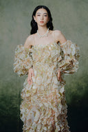 Ambré Couture Floral Ruffle Chiffon Maxi Gown for women, from LINH PHUNG, The Viet Concept