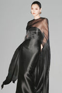 Black Lynette Strapless Taffeta Maxi Dress for women, from HUONG, The Viet Concept 