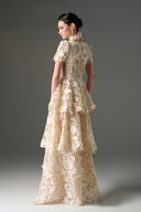 IHF STUDIO • Floral Garden Lace 3D A-Line Maxi Evening Dress