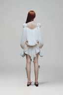 Cream Arcadia Mini Dress for women, from La Vierge, The Viet Concept 