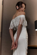 THÉSONG • Épure Ivory Asymmetric Draped Mermaid Gown