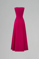 Luxury Pink Crepe de Chine Queen Anne A-Line Crystal Evening Gown for women, from IHF ATELIER, The Viet Concept 