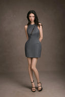 KEIRA TONG • Lace-Trimmed Korean Viscose A-Line Mini Dress