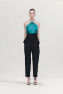 Aurelia Turquoise Silk Halterneck Top for women, from MR CRAZY & LADY SEXY, The Viet Concept 
