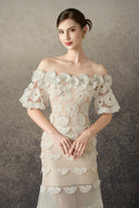 ROSEE de MATIN • White Daisy Long Fishtail Dress