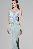 Occa Sarong Spaghetti Strap Silk Blend Maxi Dress for women, from White Plan, the Viet Concept 