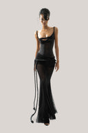 Black Polka Maxi Dress for women, from Huelley Rose, The Viet Concept