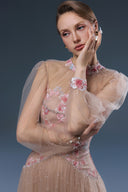 Ilumia Brown Tulle Formal Evening Gown for women, from JOSEPHINE, The Viet Concept