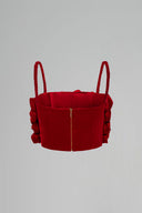 Handmade Rolled Rose Bandeau Crop Top for women, from IHF ATELIER, The Viet Concept 