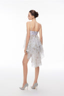 LUCILLA • Daisy Floral Chiffon High-Low Mini Dress