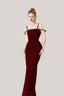 Velvet Mystic Sheath Square Neck Ankle Length Dress for women, from Calista, The Viet Concept