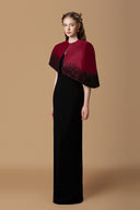 Éloria Dark Green Cape Bustier Column Evening Gown for women, from IHF ATELIER, The Viet Concept