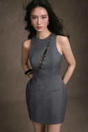 KEIRA TONG • Lace-Trimmed Korean Viscose A-Line Mini Dress