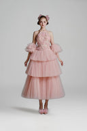MADDY HATES ROSE • Seraphine Blush Sequin Tulle Tiered Gown
