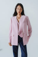 HOBB • Relaxed Collarless Twill Blazer