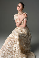 IHF STUDIO • Floral Garden Lace 3D A-Line Maxi Evening Dress