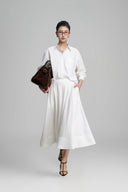 White Caster Oversized Cotton Bamboo Shirt for women, from HOBB, The Viet Concept 