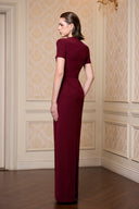 Veridia Trapeze Neck Beaded Crepe Column Gown for women, from IHF ATELIER, The Viet Concept 