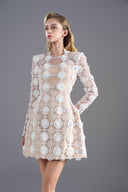 ROSEE de MATIN • White Flower Mini Lace Dress