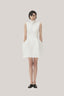 White Ha Lan Pegged Sleeveless Taffeta Mini Dress for women, from TINH, The Viet Concept 