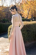 Pink Luretta Long Cape for woman, from CALISTA, The Viet Concept 