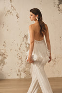 Élan Off-Shoulder Pleated Chiffon Floral Top for women, from XITA, The Viet Concept 