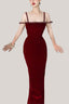 Velvet Mystic Sheath Square Neck Ankle Length Dress for women, from Calista, The Viet Concept