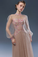 Ilumia Brown Tulle Formal Evening Gown for women, from JOSEPHINE, The Viet Concept