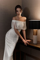 THÉSONG • Épure Ivory Asymmetric Draped Mermaid Gown