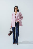 HOBB • Relaxed Collarless Twill Blazer