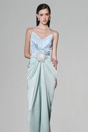Occa Sarong Spaghetti Strap Silk Blend Maxi Dress for women, from White Plan, the Viet Concept 