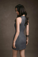 KEIRA TONG • Lace-Trimmed Korean Viscose A-Line Mini Dress