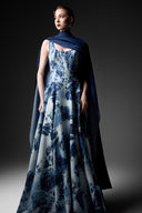 GVLUX • Noctelle Panelled Flared Denim Dress