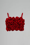 Handmade Rolled Rose Bandeau Crop Top for women, from IHF ATELIER, The Viet Concept 