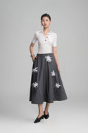 White Julia Lotus Jersey Shirt for women, from HOBB, The Viet Concept 