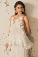 Élan Off-Shoulder Pleated Chiffon Floral Top for women, from XITA, The Viet Concept 