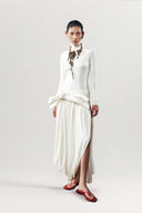 Bach Sculptural Longline White Dress for women, from DAS LA VIE, The Viet Concept 