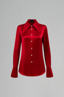 IHF STUDIO • Rouge Atelier Satin Silk Statement Shirt