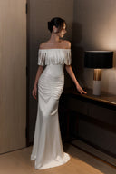 THÉSONG • Épure Ivory Asymmetric Draped Mermaid Gown