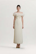 Petaline Off-Shoulder Organza Midi Dress for women, from CALISTA, The Viet Concept 