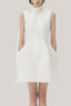 White Ha Lan Pegged Sleeveless Taffeta Mini Dress for women, from TINH, The Viet Concept 
