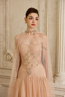 CALISTA • Eirene Embellished Soft Tulle Cape