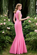 Mermaid Pink Crystal Bertha Collar Shimmer Silk Evening Gown Luxury for women, from IHF ATELIER, The Viet Concept