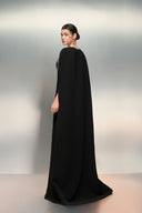 Maha Crystal Embellished Crepe Gown With Latifa Cape for women, from 21SIX, The Viet Concept