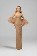 21SIX • Ravena Crystal-Embellished Strapless Tulle Corset Gown