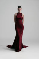 DUONG ATELIER • Valentina Halter Silk-Chiffon Floor-Length Dress