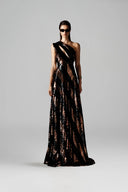 Starlinger One-Shoulder Sequin Cut-Out Floor-Length Dress for women, from SORAMAME, The Viet Concept